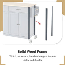 Load image into Gallery viewer, Kitchen Storage Islands&amp;Carts with Solid Wood Top and Locking Wheels, Kitchen Island Cart with 4 Door Cabinet and Two Drawers, Kitchen Cabinets for Kitchen and Dining Room, Green