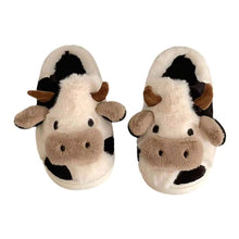 Load image into Gallery viewer, Fuzzy Cute Cow Slippers For Women Winter Warm Cozy Animal Fluffy Kawaii House Slippers Cute Slippers