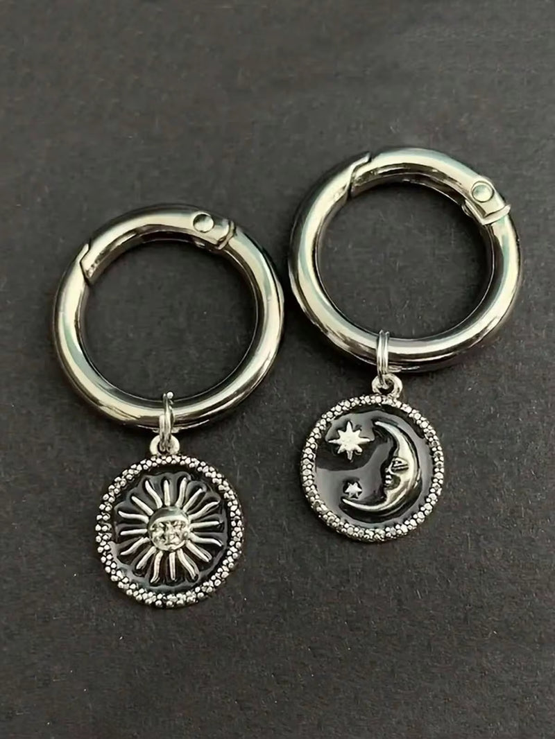 ROMWE Hippie 1pair Vintage Sun And Moon Shaped Shoe Decorations