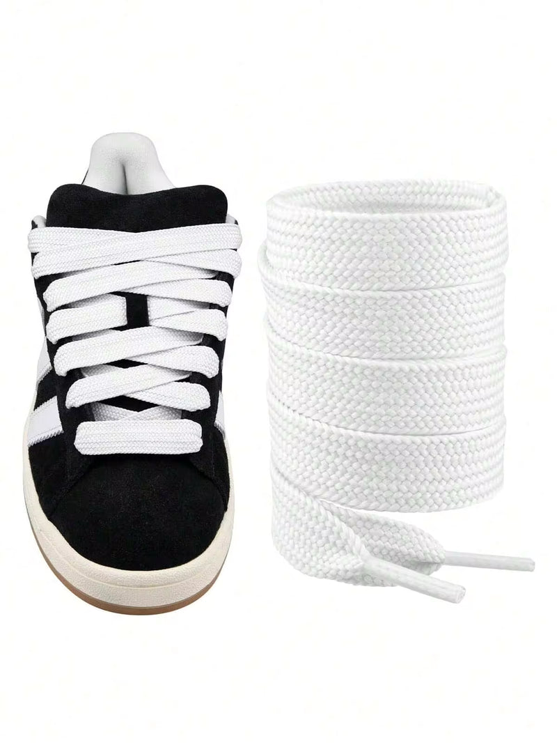 1 Pair 120cm/47.24 Inch Flat Shoelaces For Sports Shoes, Unisex For Women Men Sneakers Shoes, Casual Shoes,White Shoes,Basketball Shoes,Trainers Running Shoes Summer