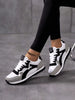 Women's Retro Round Toe Lace-Up Soft Bottom Comfortable Shoes, Casual Versatile Breathable Summer Daily Running Sneakers, Solid Color