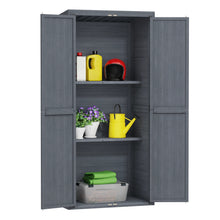 Load image into Gallery viewer, AECOJOY Outdoor Wooden Storage Cabinet Weatherproof, Garden Vertical Storage Shed with 3 Adjustable Shelves