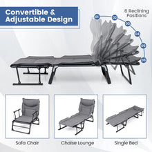 Load image into Gallery viewer, Tangkula 3 in 1 Lounge Chair Outdoor Patio Folding Chaise Lounge Chair Heavy Duty Metal Frame
