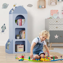 Load image into Gallery viewer, Pirecart Kids Bookshelf 3 - Tier Wooden Kids Bookcase with Toy Storage for Bedroom, Playroom, Nursery, Blue