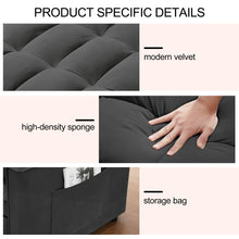 Load image into Gallery viewer, Convertible Sofa Bed, 3 - in - 1 Sleeper Sofa with Pull Out Bed, Sleeper Futon Couch Loveseat with Adjsutable Backrest and Pillows for Living Room, Black