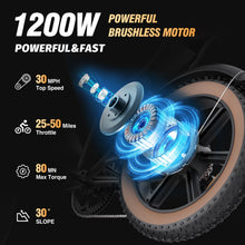 Load image into Gallery viewer, 1500W MTB Electric Bicycle 48V 20ah Removable Battery E - Bike，electric Bike for Adults 20" Fat Tire Electric Motorcycle, Shimano 7 Speed Full Suspension Mountain Bike UL2849