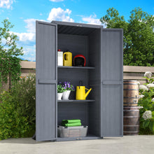 Load image into Gallery viewer, AECOJOY Outdoor Wooden Storage Cabinet Weatherproof, Garden Vertical Storage Shed with 3 Adjustable Shelves