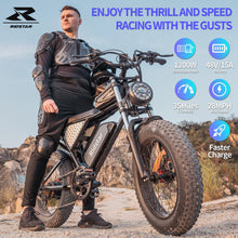 Load image into Gallery viewer, 1500W MTB Electric Bicycle 48V 20ah Removable Battery E - Bike，electric Bike for Adults 20" Fat Tire Electric Motorcycle, Shimano 7 Speed Full Suspension Mountain Bike UL2849