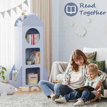 Load image into Gallery viewer, Pirecart Kids Bookshelf 3 - Tier Wooden Kids Bookcase with Toy Storage for Bedroom, Playroom, Nursery, Blue