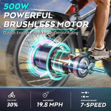 Load image into Gallery viewer, Gocio 26" 4.0 Fat Tire Electric Bike for Adults, 500W Adults E Bike, 48V 13ah Removable Li - Ion Battery, Professional 7 - Speed, Electric Mountain Bicycle Beach Bike Snow Bike Ebike for Men