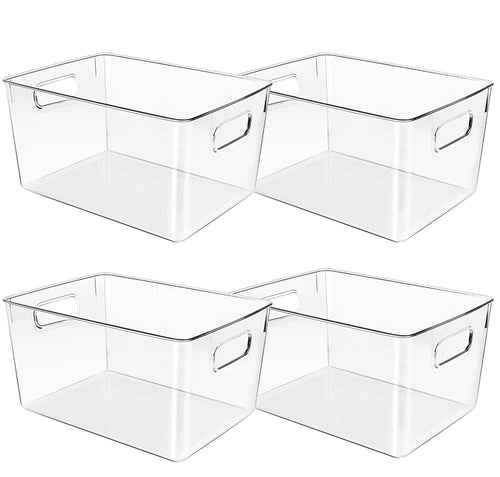 Control Kitchen Clear Plastic Storage Bins, Perfect for Kitchen Organization or Pantry Organization and Storage, Fridge Organizer, Clear Storage Containers for