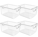 Control Kitchen Clear Plastic Storage Bins, Perfect for Kitchen Organization or Pantry Organization and Storage, Fridge Organizer, Clear Storage Containers for
