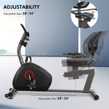 Load image into Gallery viewer, Maxkare Recumbent Exercise Bike for Home Stationary Bike Sturdy Quiet 8 Levels Recumbent Bikes Large Comfortable Seat Heart Rate Handle &amp; Ipad Holder for Gym Seniors Adults