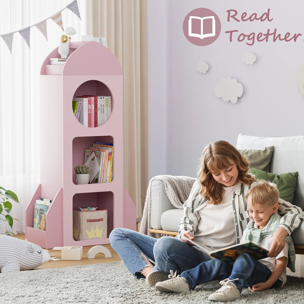 Pirecart Kids Bookshelf 3 - Tier Wooden Kids Bookcase with Toy Storage for Bedroom, Playroom, Nursery, Blue