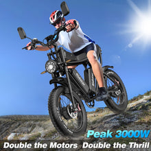 Load image into Gallery viewer, 1500W MTB Electric Bicycle 48V 20ah Removable Battery E - Bike，electric Bike for Adults 20" Fat Tire Electric Motorcycle, Shimano 7 Speed Full Suspension Mountain Bike UL2849