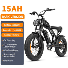 Load image into Gallery viewer, 1500W MTB Electric Bicycle 48V 20ah Removable Battery E - Bike，electric Bike for Adults 20" Fat Tire Electric Motorcycle, Shimano 7 Speed Full Suspension Mountain Bike UL2849