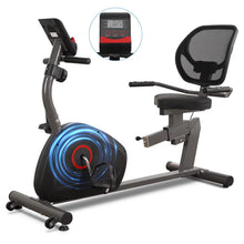 Load image into Gallery viewer, Maxkare Recumbent Exercise Bike for Home Stationary Bike Sturdy Quiet 8 Levels Recumbent Bikes Large Comfortable Seat Heart Rate Handle &amp; Ipad Holder for Gym Seniors Adults