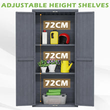 Load image into Gallery viewer, AECOJOY Outdoor Wooden Storage Cabinet Weatherproof, Garden Vertical Storage Shed with 3 Adjustable Shelves