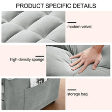 Load image into Gallery viewer, Convertible Sofa Bed, 3 - in - 1 Sleeper Sofa with Pull Out Bed, Sleeper Futon Couch Loveseat with Adjsutable Backrest and Pillows for Living Room, Black