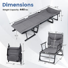 Load image into Gallery viewer, Tangkula 3 in 1 Lounge Chair Outdoor Patio Folding Chaise Lounge Chair Heavy Duty Metal Frame