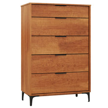 Load image into Gallery viewer, Mid Century Modern 5-Drawer Dresser, Wooden Chest of Drawers with Interlock System, Anti-Tip Kit &amp; Metal Legs for Bedroom, Living Room, Hallway