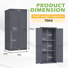Load image into Gallery viewer, AECOJOY Outdoor Wooden Storage Cabinet Weatherproof, Garden Vertical Storage Shed with 3 Adjustable Shelves