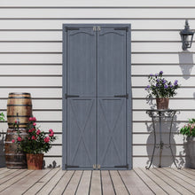 Load image into Gallery viewer, AECOJOY Outdoor Wooden Storage Cabinet Weatherproof, Garden Vertical Storage Shed with 3 Adjustable Shelves