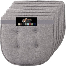 Load image into Gallery viewer, Gorilla Grip Tufted Memory Foam Chair Cushions, Set of 6 Comfortable Pads for Dining Room, Slip Resistant Backing, Washable K