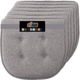 Gorilla Grip Tufted Memory Foam Chair Cushions, Set of 6 Comfortable Pads for Dining Room, Slip Resistant Backing, Washable K
