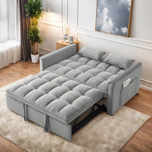 Load image into Gallery viewer, Convertible Sofa Bed, 3 - in - 1 Sleeper Sofa with Pull Out Bed, Sleeper Futon Couch Loveseat with Adjsutable Backrest and Pillows for Living Room, Black